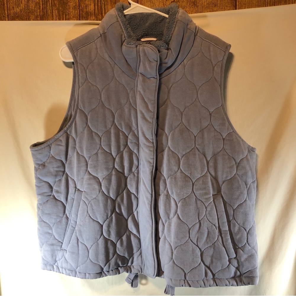 CALIA  by Carrie Underwood NWOT gray zip up quilted vest coat jacket 1X